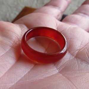Vintage Orange Chalcedony Ring Size 6